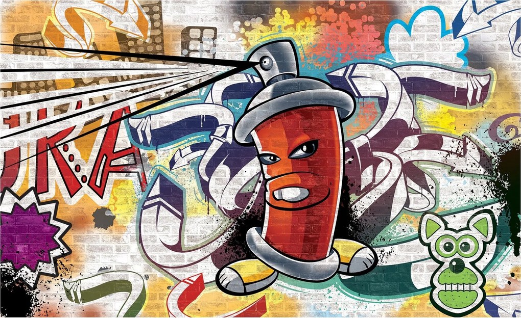 Flizelin fotótapéta Graffiti Street Art Tégla Absztrakt 300x210 +ragasztó