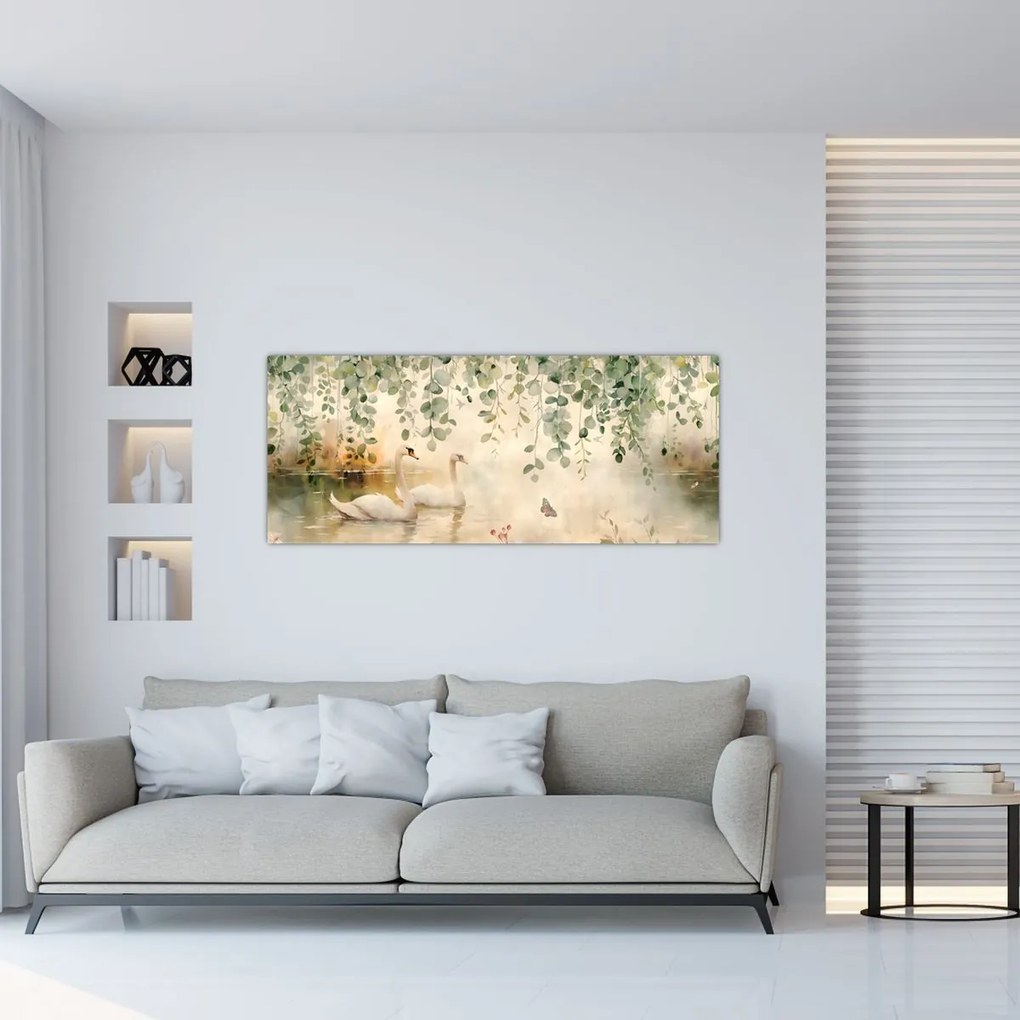Kép - Tó, akvarell (120x50 cm)