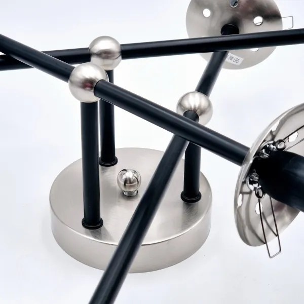 Felületre szerelhető csillár  MALENA 6xE14/5W/230V matt króm/füstös