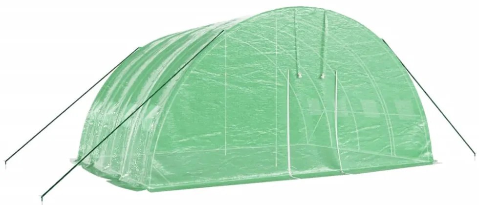 zöld acélvázas melegház 24 m² 6 x 4 x 2,85 m