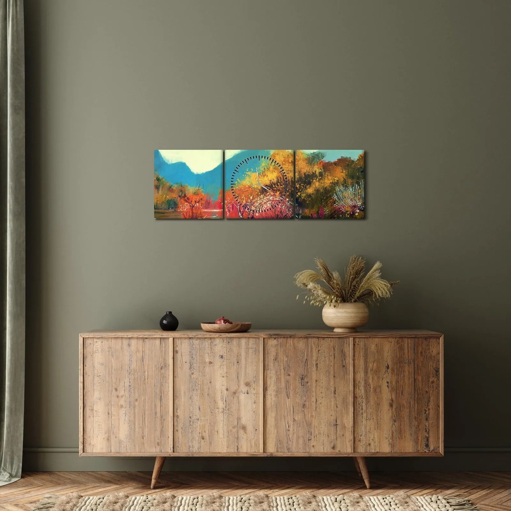 Kép - őszi színek (órával) (90x30 cm)