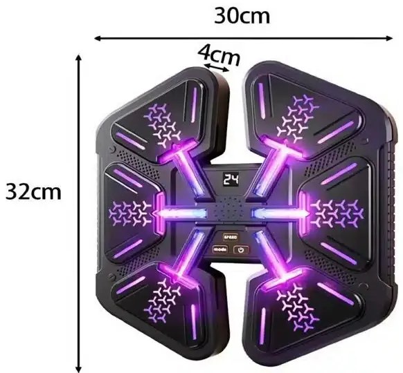 Falra szerelhető interaktív Bluetoothos LED Bokszgép gyerekeknek – játék, tanulás és mozgás egyben Box Géppel