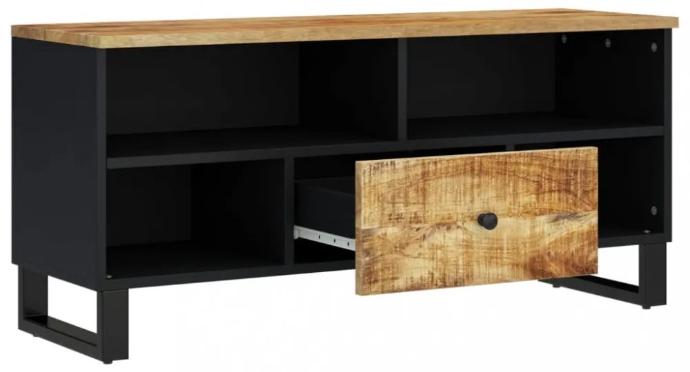 tömör mangófa és szerelt fa TV-szekrény 100 x 33 x 46 cm