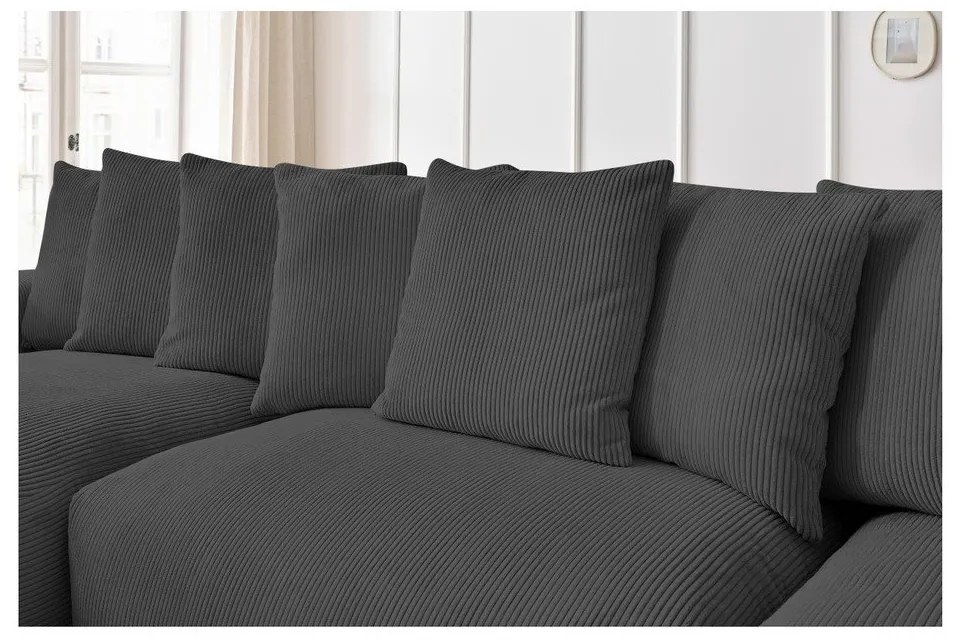 Szürke kordbársony sarokkanapé Voltaire – Bobochic Paris