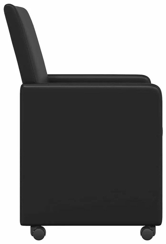 vidaXL Kerekes Étkező Székek 2 pcs Fekete 57 x 66 x 94 cm Műbőr