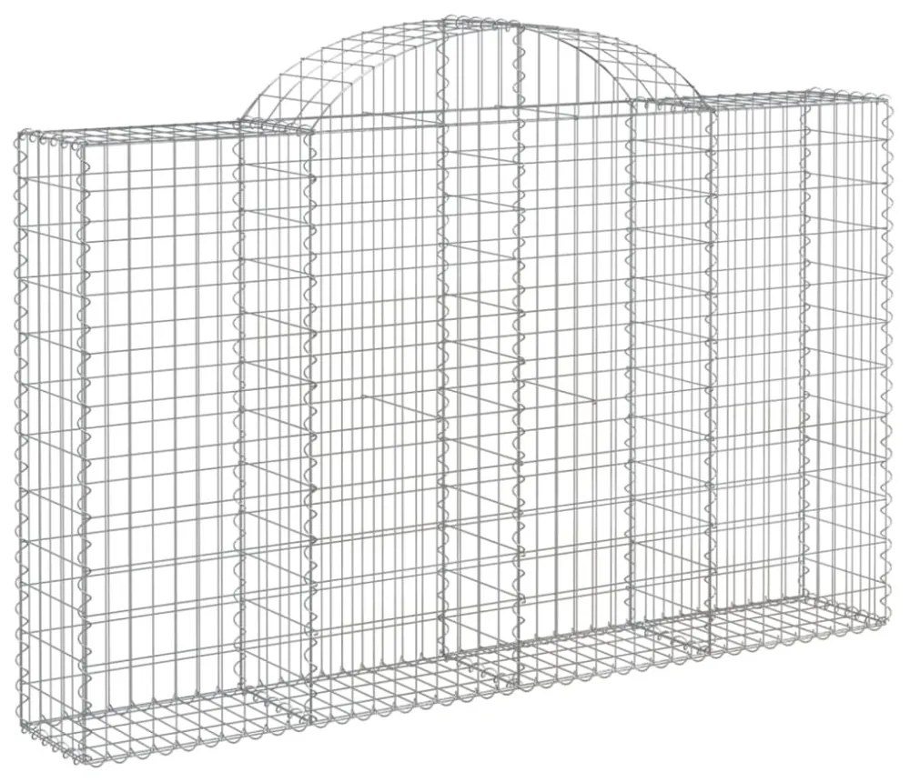 vidaXL 12 db íves horganyzott vas gabion kosár 200x30x120/140 cm