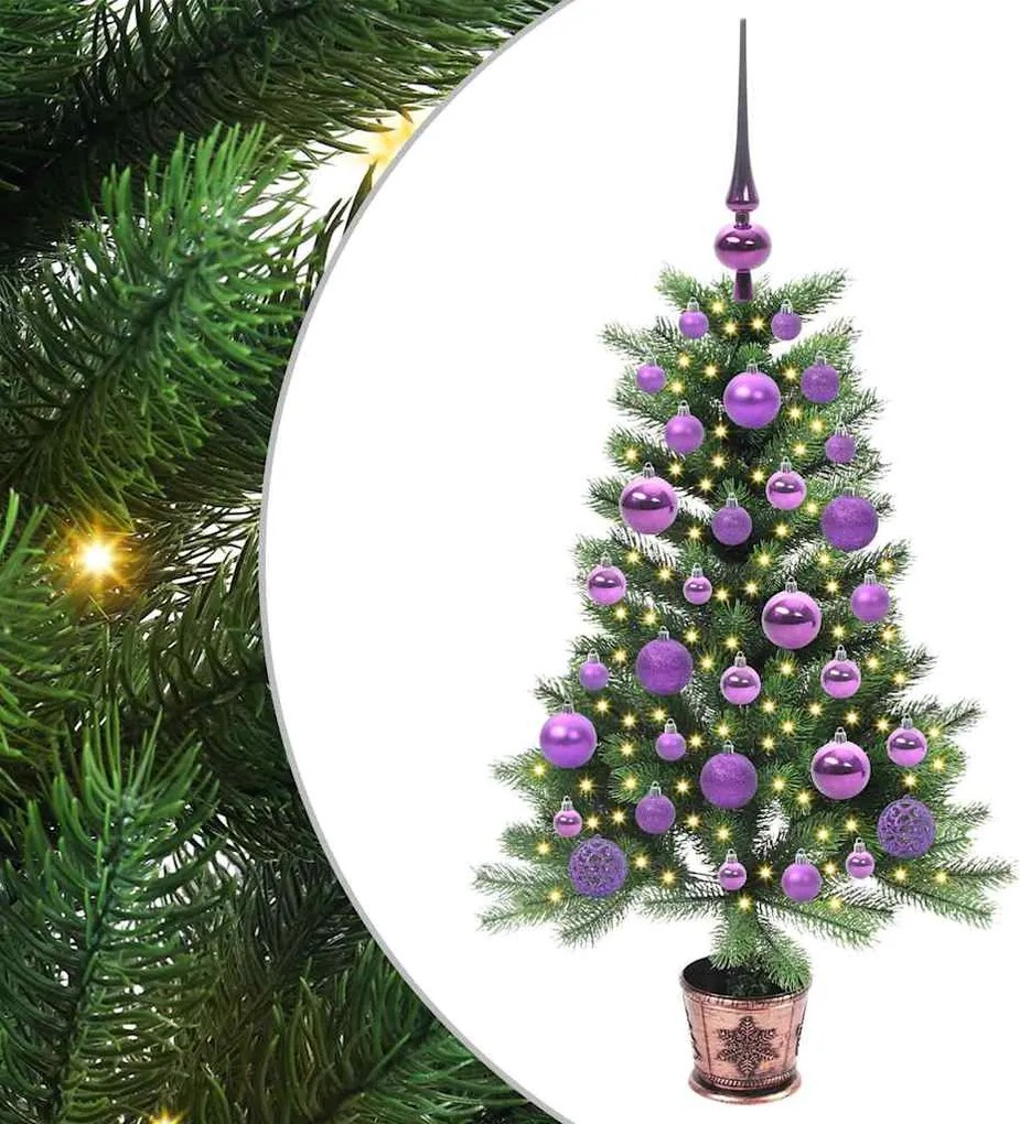 vidaXL Karácsonyfa 150 LED-del állvánnyal Zöld 90 cm PE