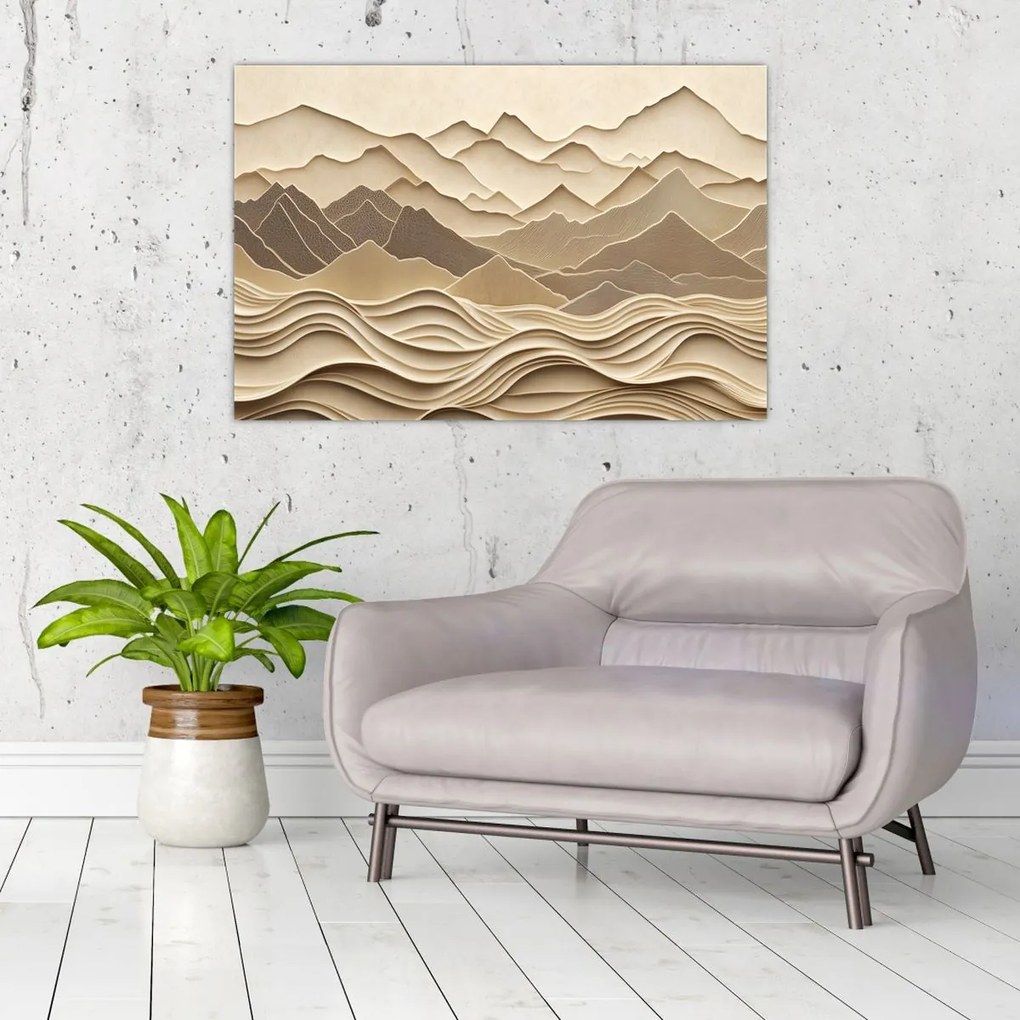 Kép - 3D hegyvonalak (90x60 cm)