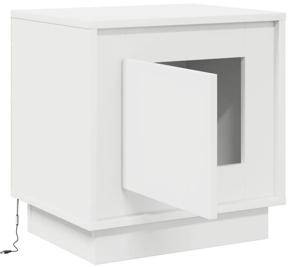 Éjjeli szekrény LED fényekkel 2 db Fehér 44x34,5x45 cm