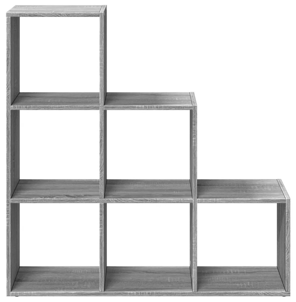 3 szintes szürke sonoma fa elválasztó könyvespolc 99x29x99 cm