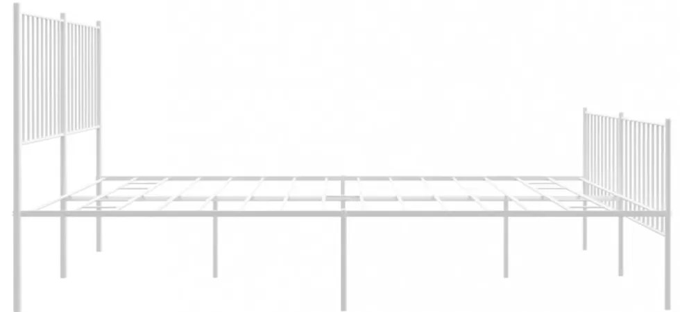 fehér fém ágykeret fej- és lábtámlával 160x200 cm