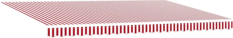 Behúzható napellenző Piros és Fehér 500 × 350 cm