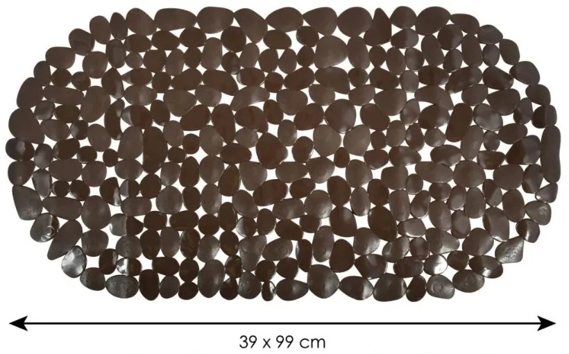 Spirella GALETS csúszásgátló fürdőkád alátét,barna, 99 x 39 cm