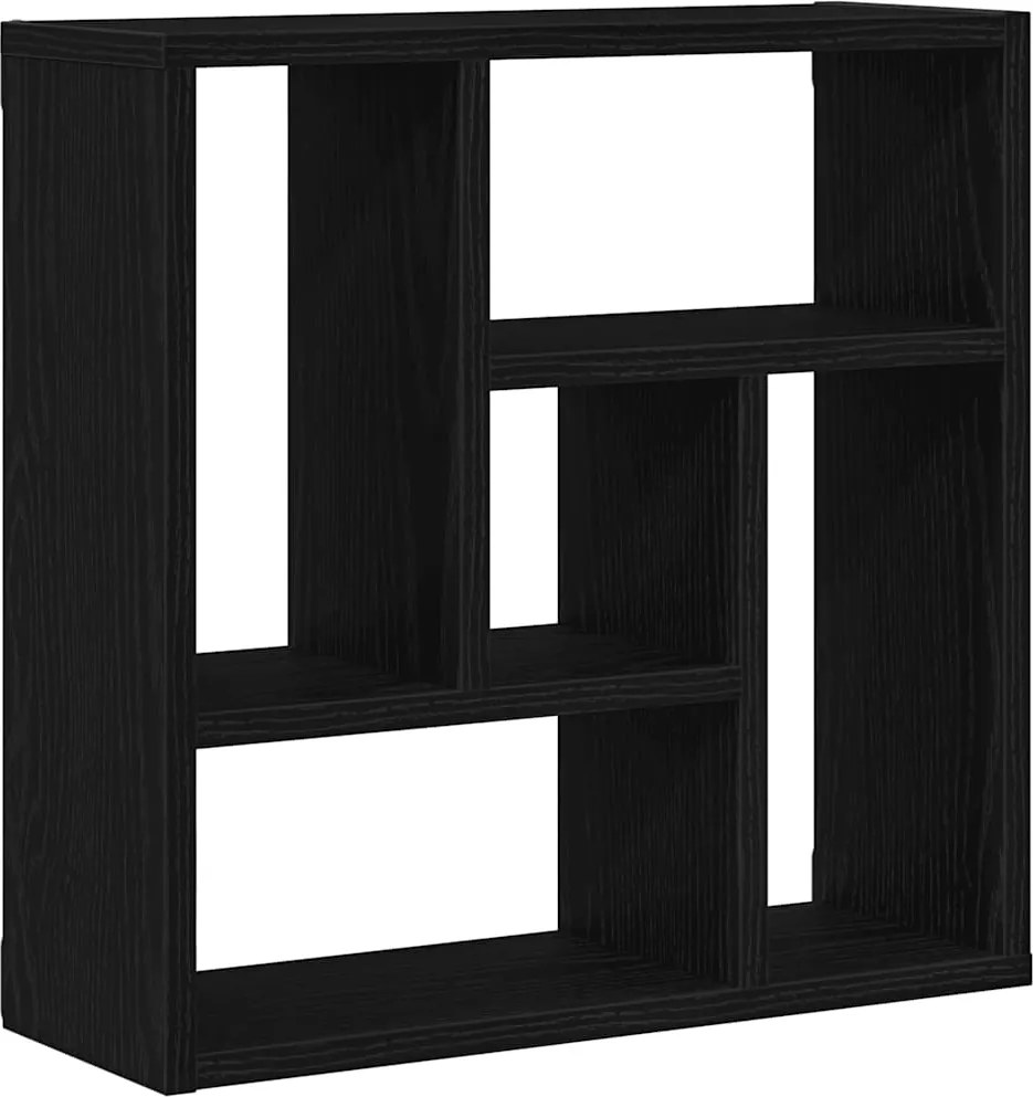 vidaXL fekete tölgy színű szerelt fa fali polc 45x16x45 cm