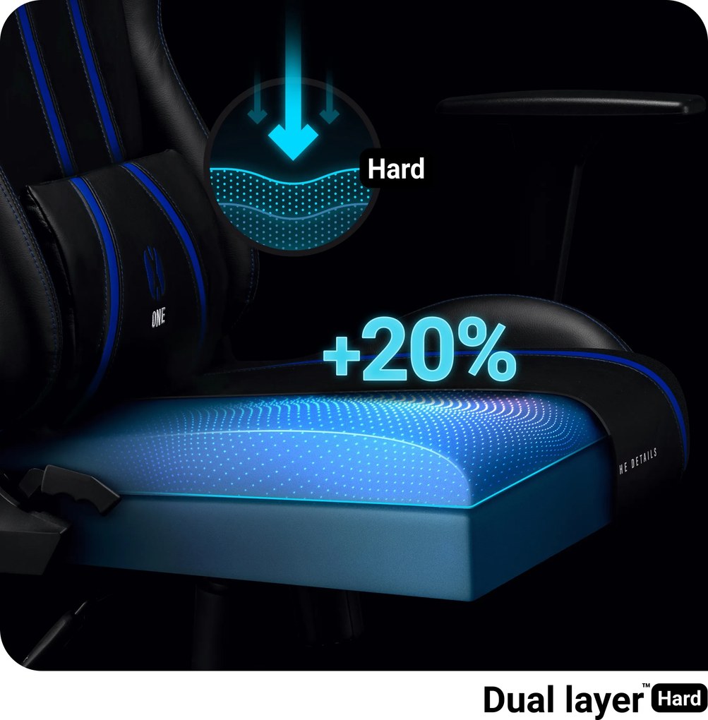 Gamer szék műbőr Normal Size, fekete-kék: Diablo X-One 2.0