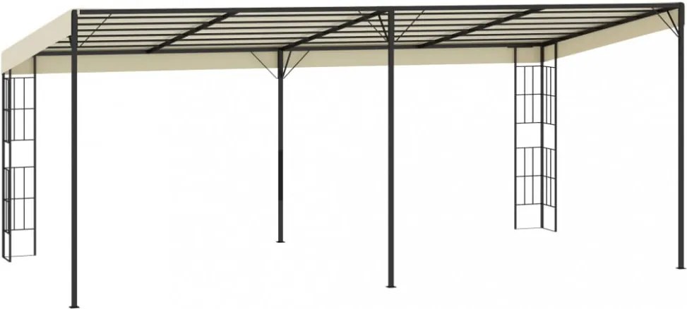 krémszínű falra szerelhető szövetpavilon 3 x 6 m