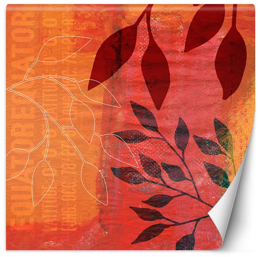 Gario Fotótapéta Levelek absztrakt narancs háttér - Andrea Haase Anyag: Vlies, Méret: 150 x 150 cm
