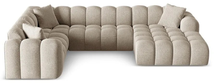 Világosbarna zsenília sarokkanapé (bal oldali-U alakú) Treno – Cosmopolitan Design