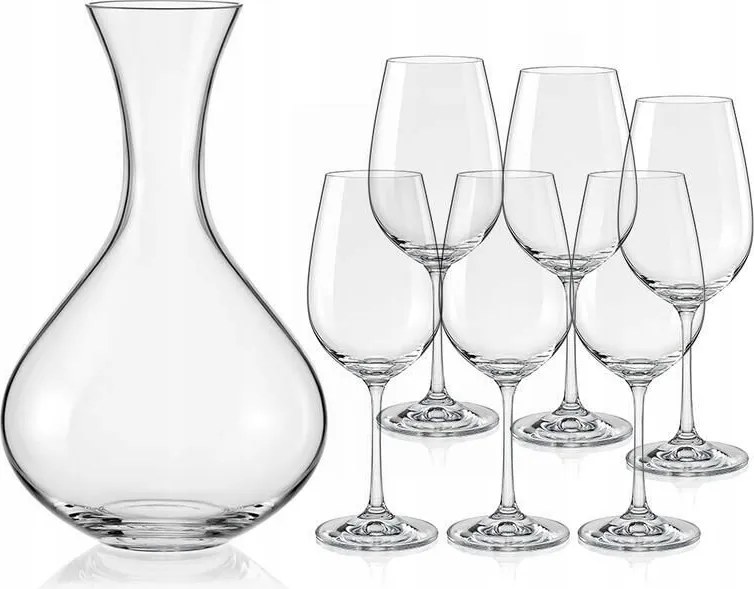 Borospoharak Bohemia kancsóval Viola 6+1