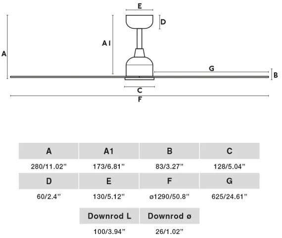 FARO 34301 - Mennyezeti ventilátor PALMA barna átm. 129 cm IP44 + távirányítás