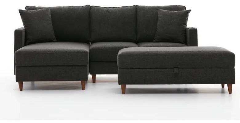 Antracitszürke sarokkanapé (bal oldali) Eva – Balcab Home