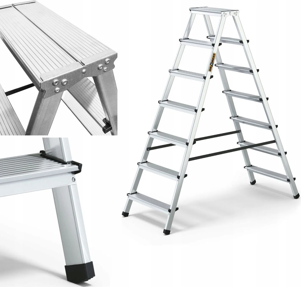 Háztartási alumínium létra kétoldalas 2x7 Drabest