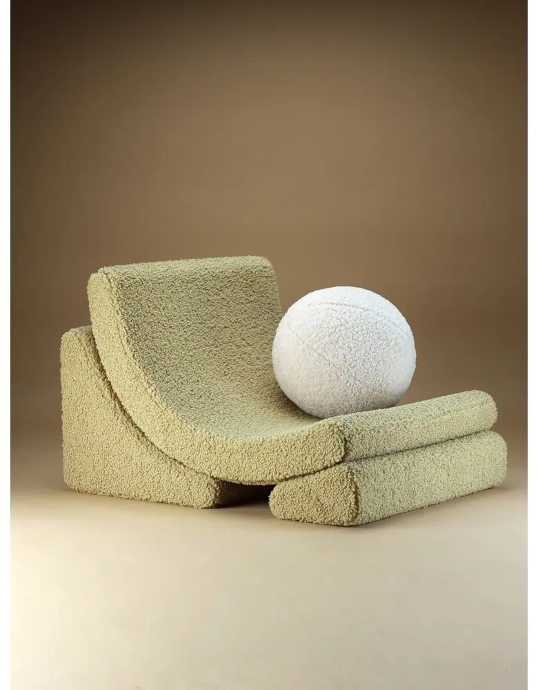 Zöld buklé gyerek fotel Moon – Wigiwama