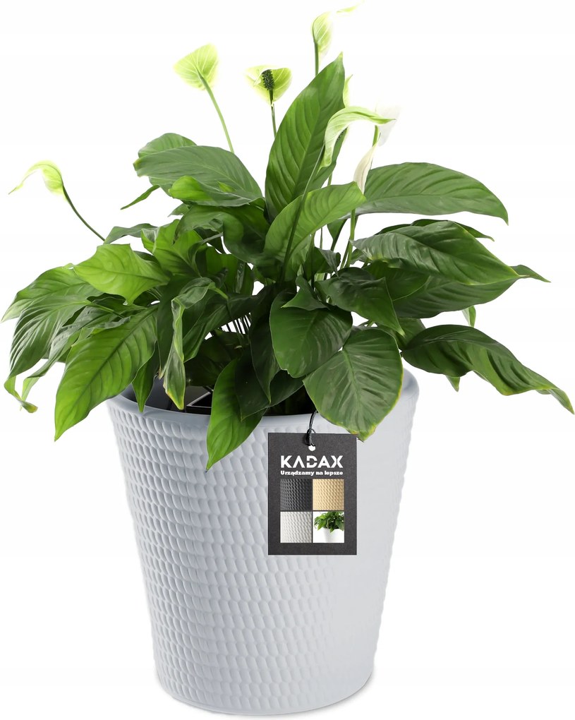 Virágtartó Kaspó Fedő Műanyag Növény Kerek 30 cm Szürke