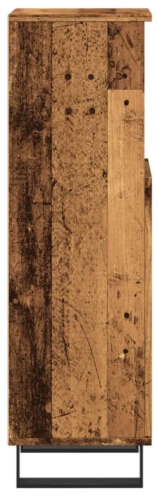 antik fa színű szerelt fa fürdőszobaszekrény 30 x 30 x 100 cm