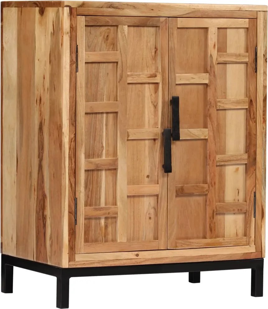 vidaXL barna tömör akácfa tálalószekrény 60 x 35 x 76 cm