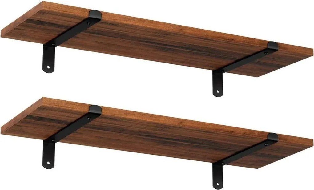 2 darabos fali polc szett, rusztikus barna 60x20x15cm