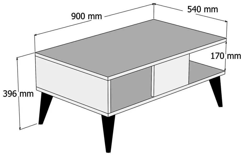 Dohányzóasztal Lydie (dió + márvány). 1088552