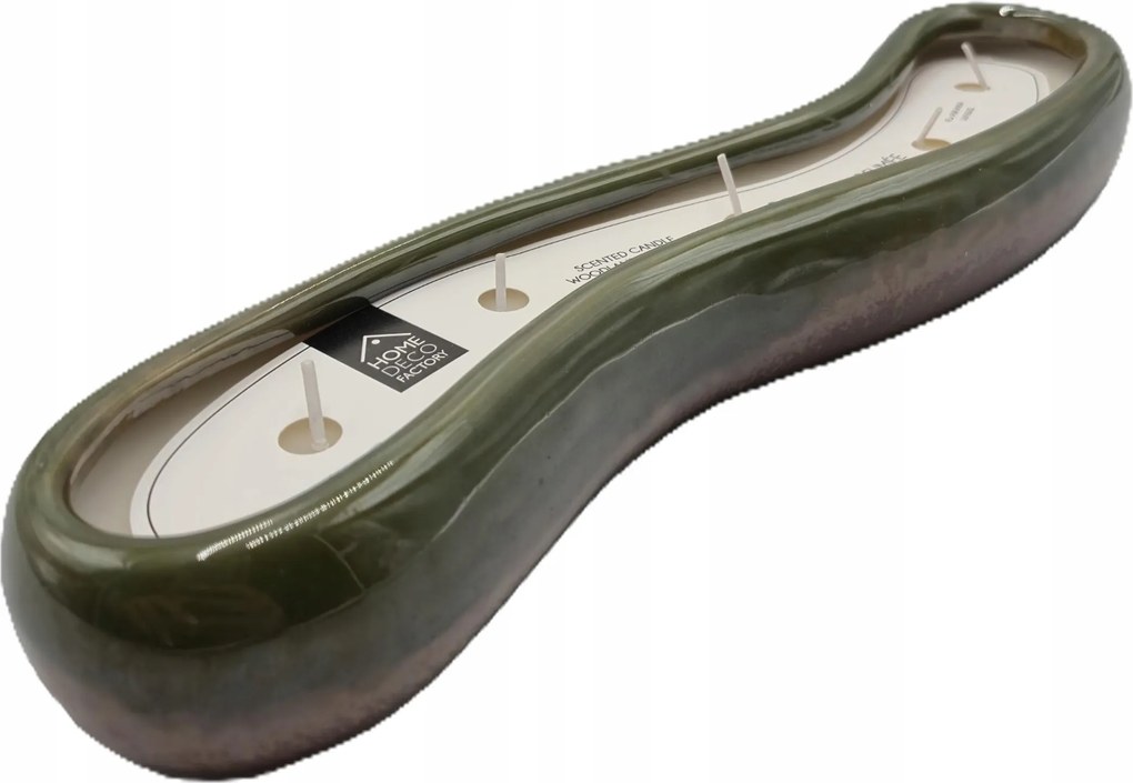 Mázas kerámia illatgyertya 30 cm – zöld, dekoratív