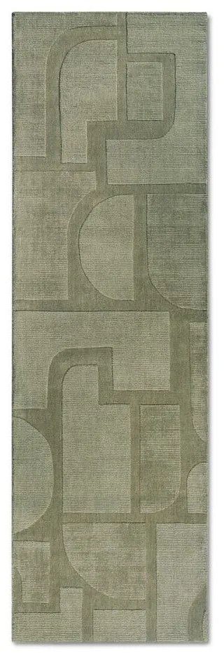 Zöld kézi szövésű gyapjú futószőnyeg 80x250 cm Alexis – Villeroy&Boch