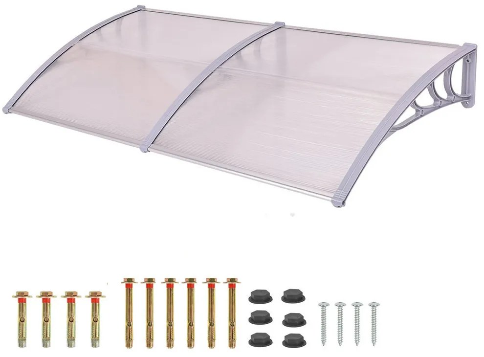 Műanyag előtető több méretben és színben-240x90 cm-fehér