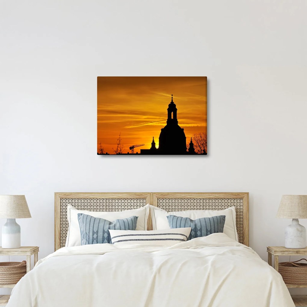 Templom a naplementében képe (70x50 cm)