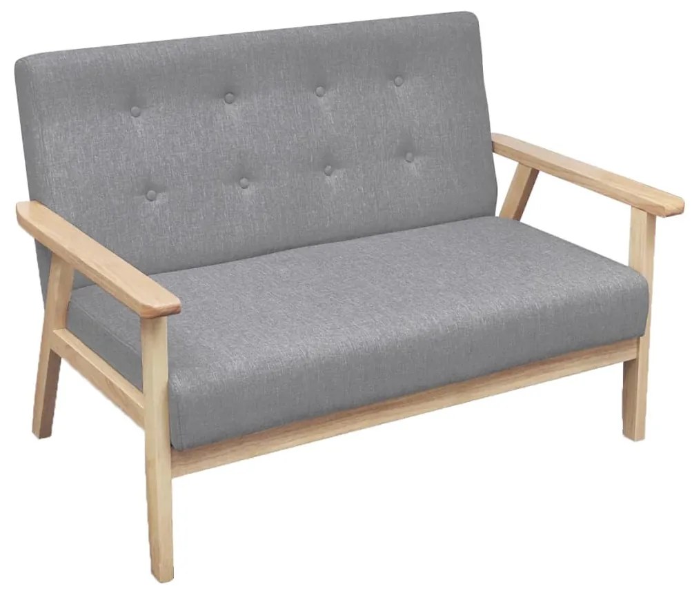 vidaXL 2 részes szürke szövet kanapészett