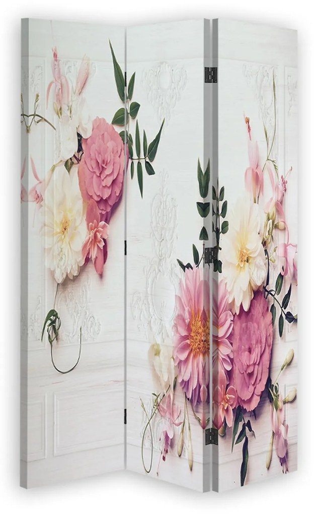 Gario Paraván Rózsaszín virágok Méret: 145 x 170 cm, Kivitelezés: Forgó paraván 360°