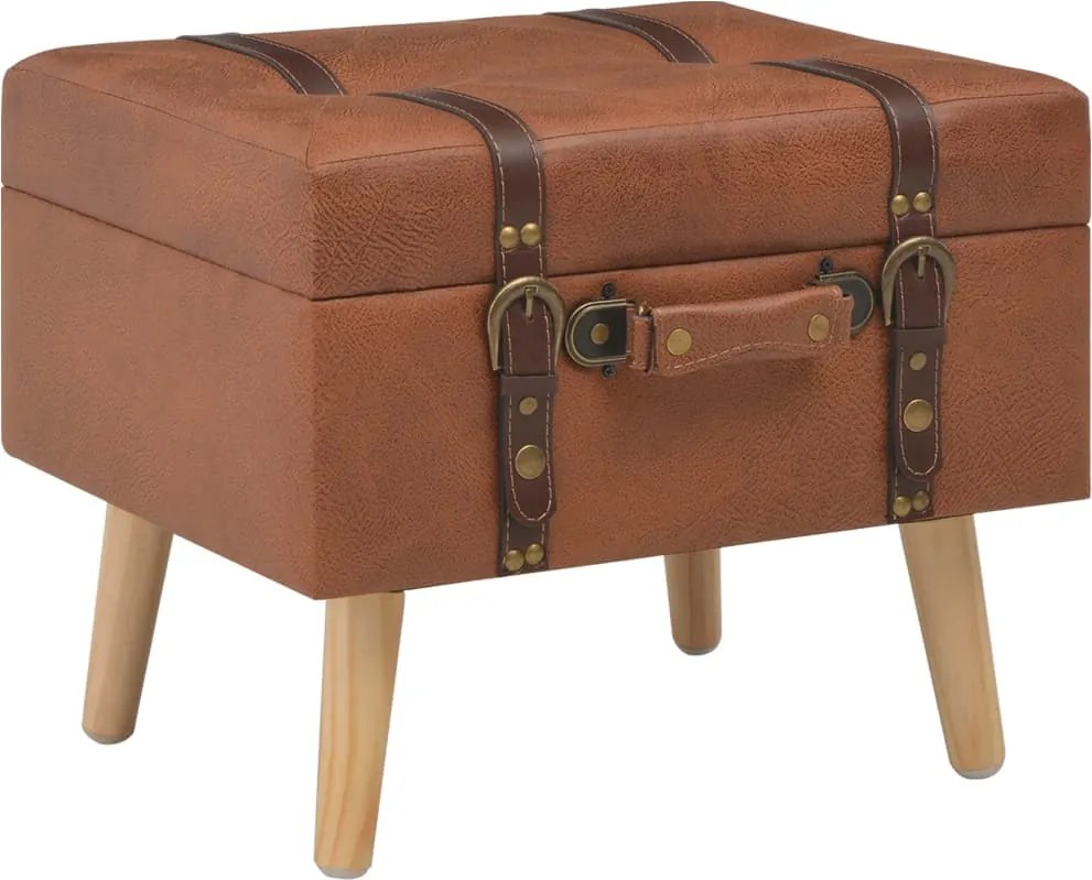 vidaXL sárgásbarna műbőr tárolóülőke 40 cm