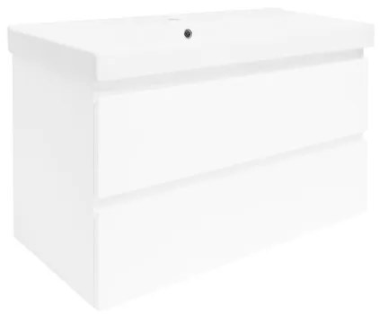 SAT B-Way Fürdőszobaszekrény mosdóval 99x50x45 cm fehér fényes BWAY2100WU1BI