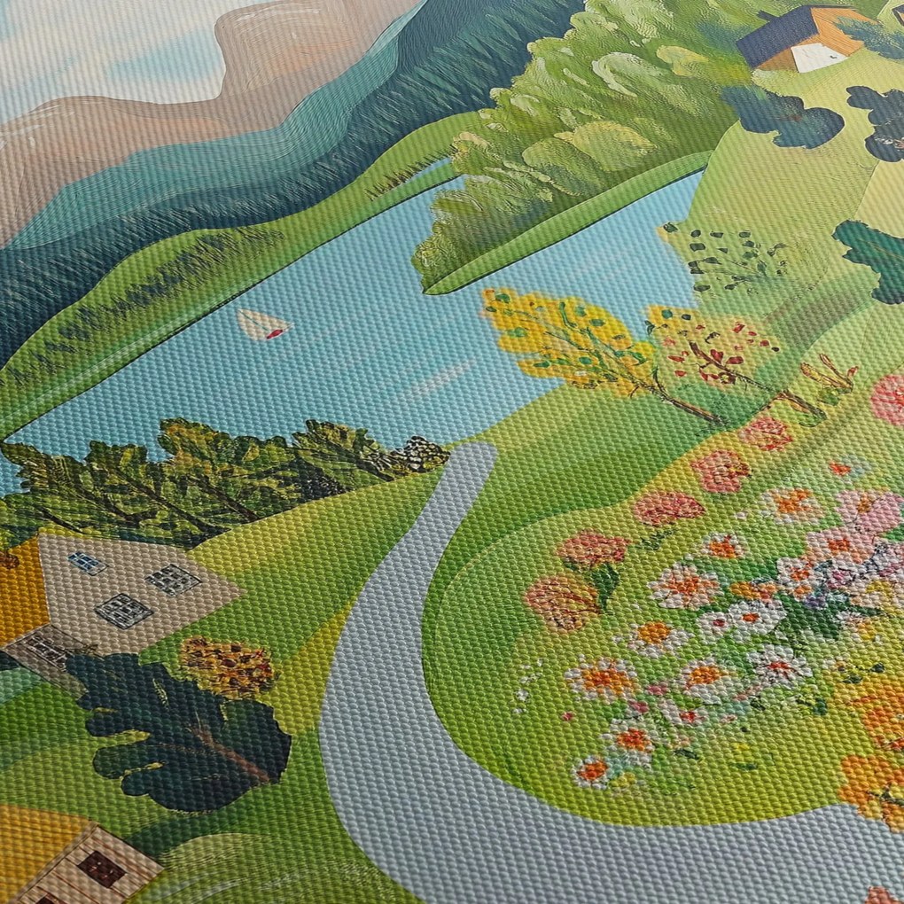 Kép - Falu a hegyekben (90x60 cm)