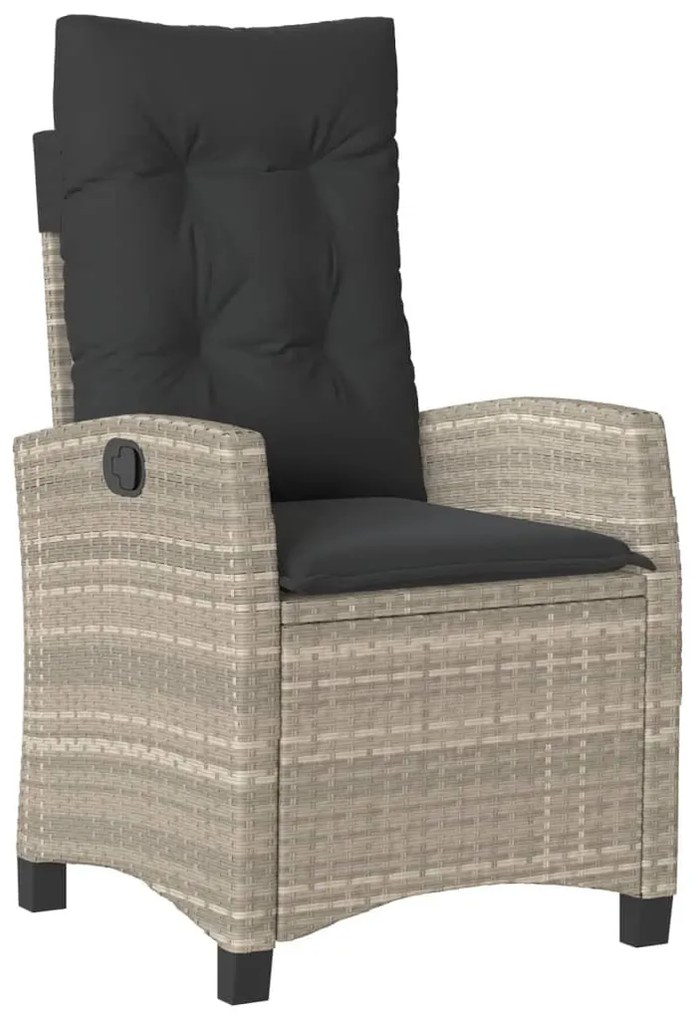 9részes világosszürke polyrattan kerti étkezőgarnitúra párnával