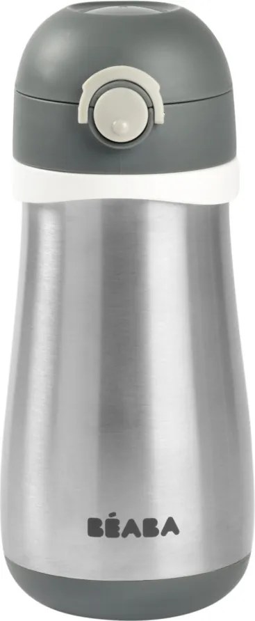 Béaba Rozsdamentes Acél Palack + Fogantyú - 350 ml - Sötétszürke -
