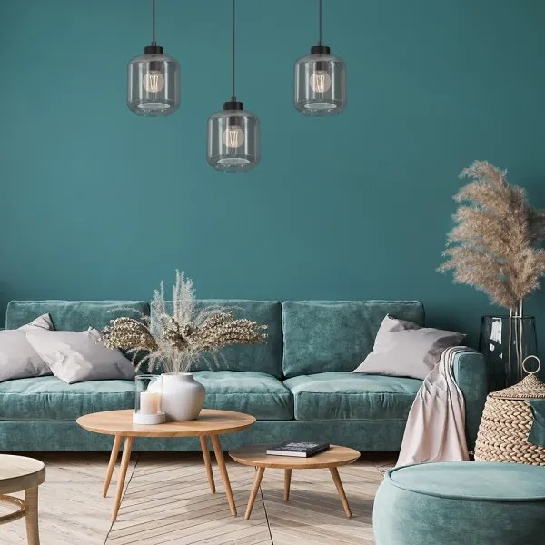 Csillár zsinóron SOMBRA 3xE27/60W/230V szürke