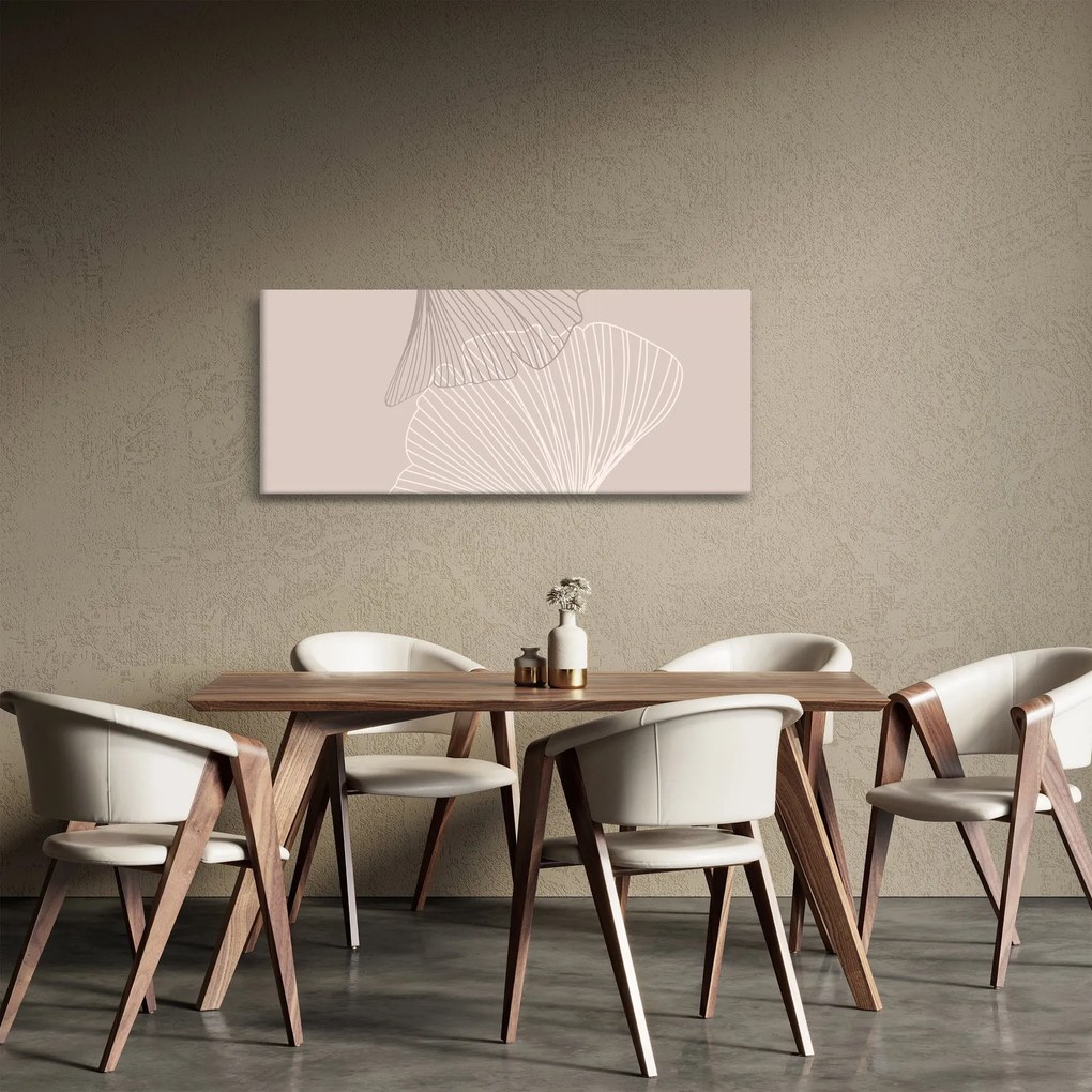 Kép - Bézs színű levelek N⁰2 (120x50 cm)