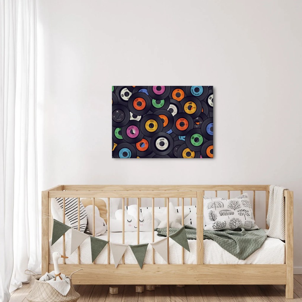 Kép - Zenei gramofonlemezek (70x50 cm)