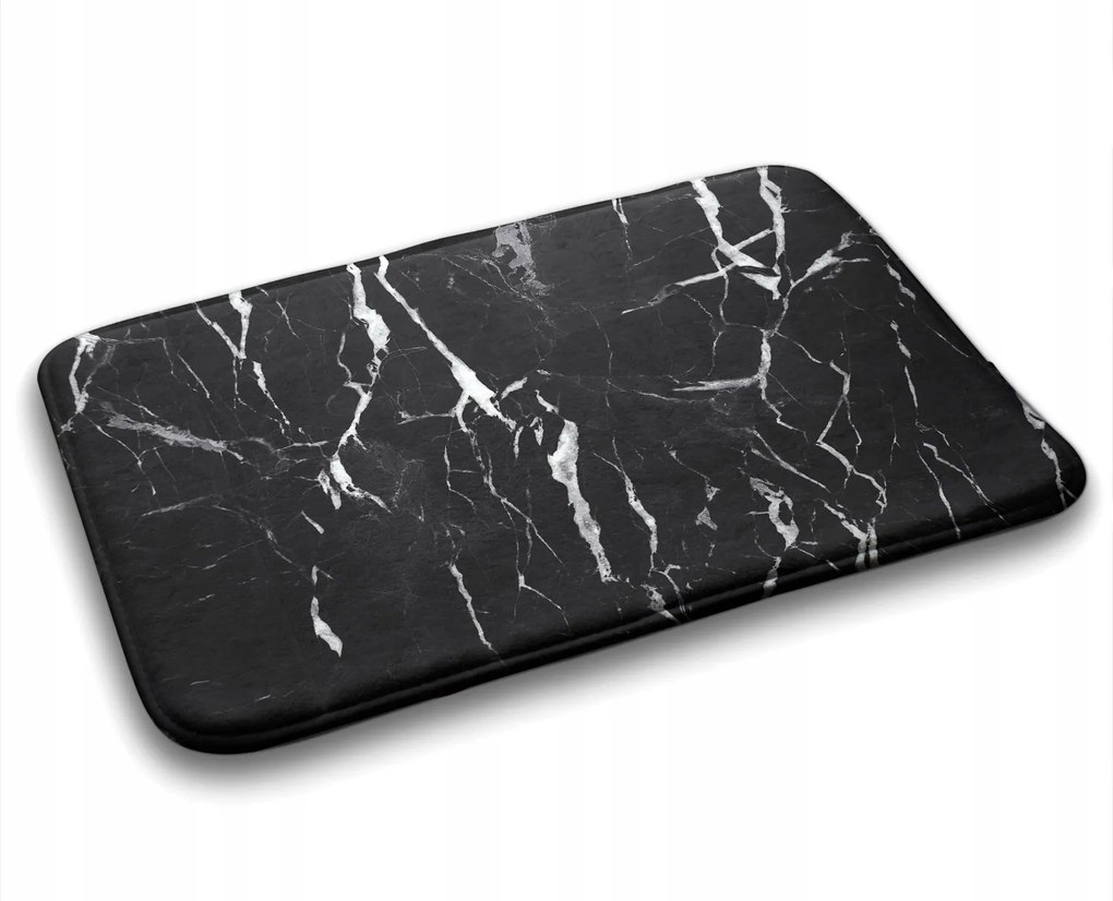 Puha szőnyeg Modern mintás Fekete márvány 90x60