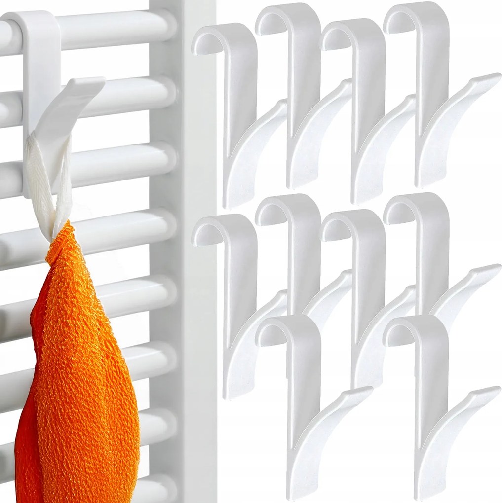 x10 Akasztó Horog Fürdőszobai akasztó Radiátor Non-invazív Szett