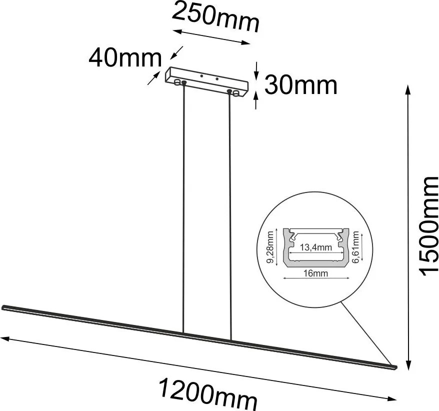 ANTIGO 5002 SLIM Modern Led Függesztett Lámpa Fehér LED IP20