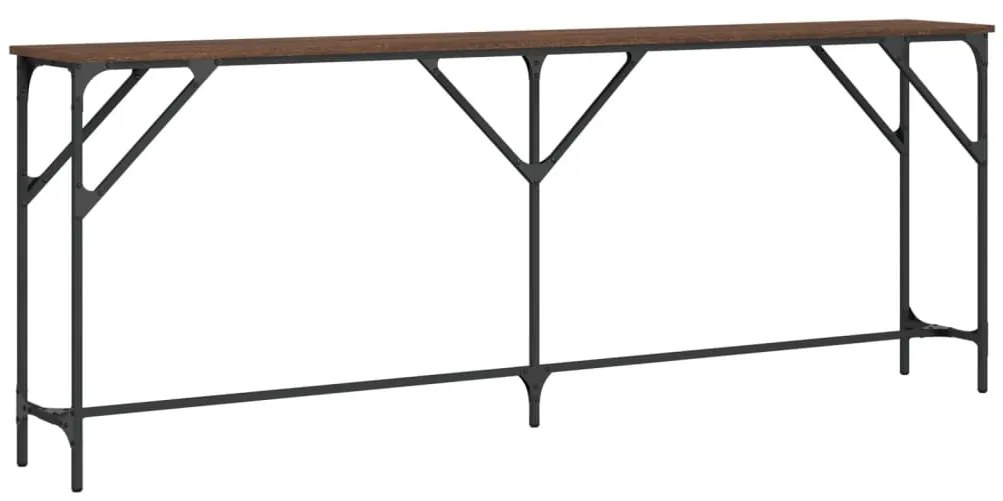 barna tölgyszínű szerelt fa tálalóasztal 200x29x75 cm